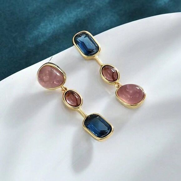 Jewelry - 5/$25 Asymmetric Multicolor Acrylic Crystal Drop Earrings Mismatched Earrings